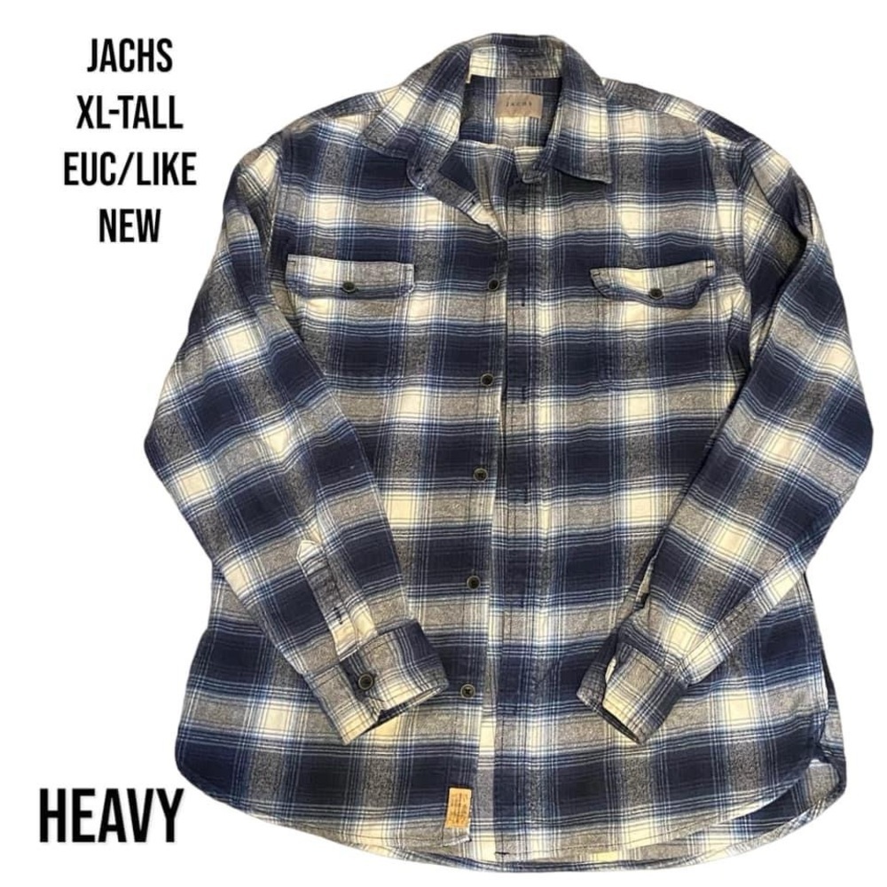 MENS JACHS XL-TALL HEAVY FLANNEL BLUE LIKE NEW
